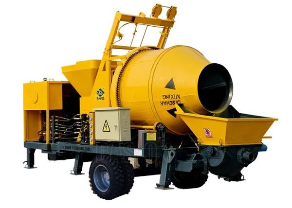 Trailer Mounted Concrete Mixer Pump Light Weight Portable Concrete Mixer With