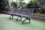 OEM ODM Outdoor Metal Benches With Cast Iron Legs Round Steel Pipe Seat Pan