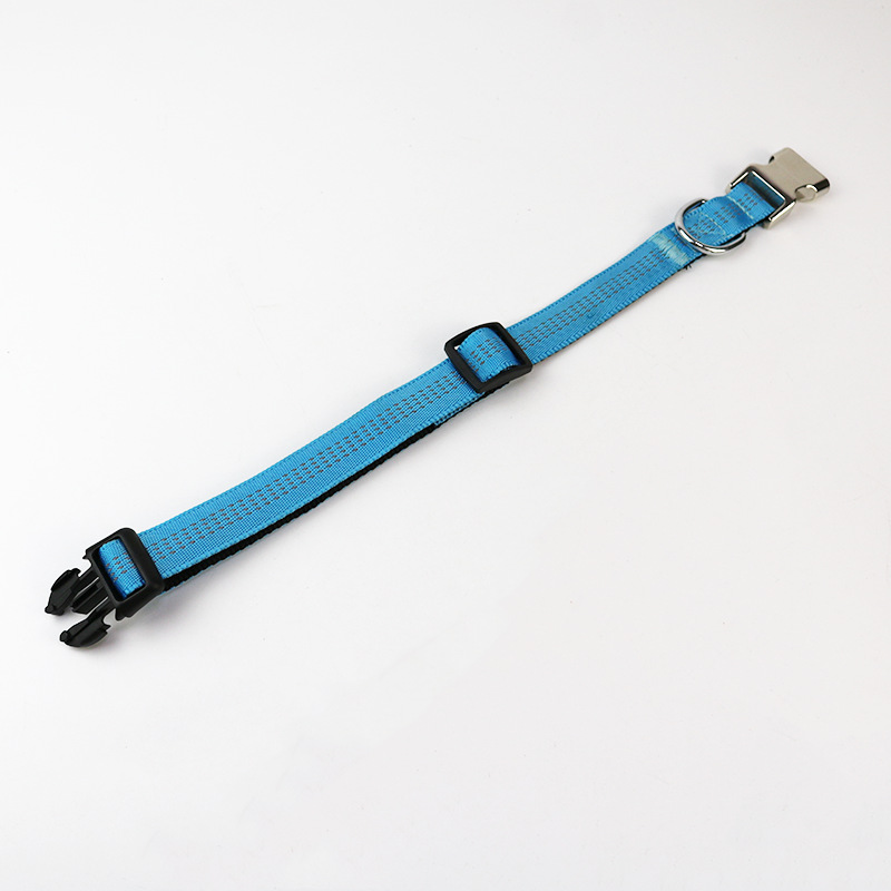 Dog Collar Soft Reflective Adjustable Nylon Custom Heavy Duty Webbing Padded Buckle Tactical