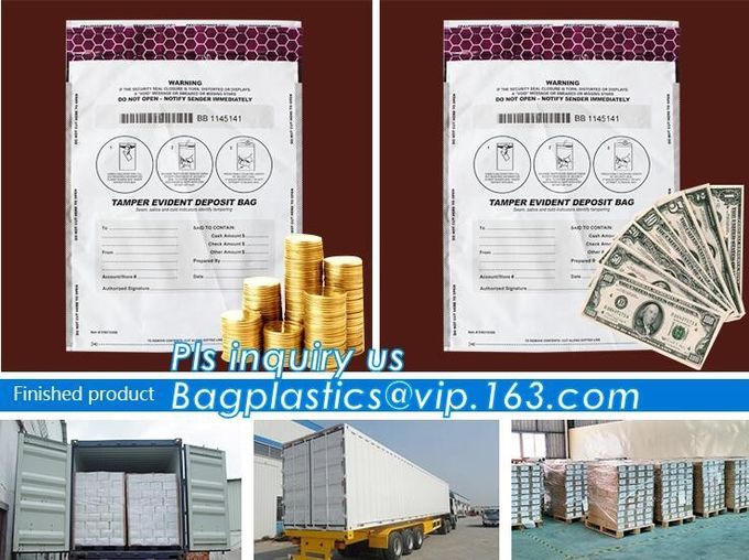 custom logo tamper tear proof plastic bank money envelopes mailing bag, Security Bag/Printed Plastic Security Bags For M