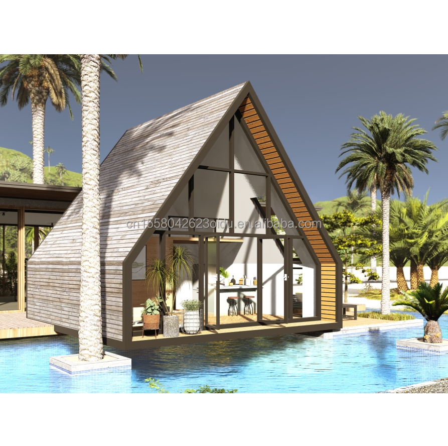 Modern Design Sandwich Panel Wooden Triangle House for Hotel Beach Sunroom Vacation Featuring Stylish Container Design