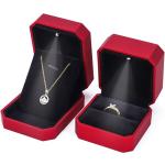 Luxury Jewelry Display Box with LED Light and Custom Logo Red Paint Finish 10*10