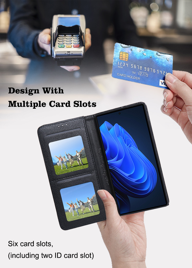 Custom Pu Leather Phone Wallet Stand For IPhone Cover Card Holder