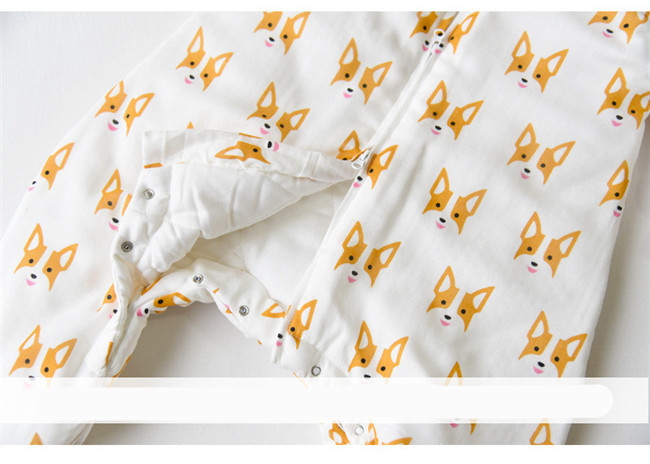 Long Sleeves Muslin Baby Pajamas Non Fluorescent Cute Patterns For Winter