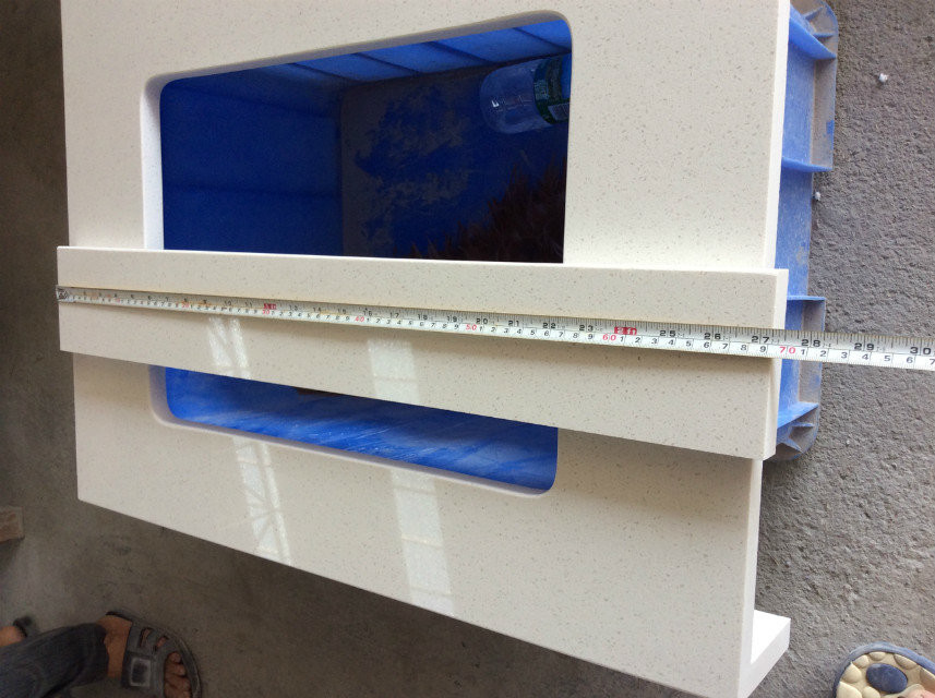Artificial Quartz Stone Countertops , Fine Grain Quartz Bathroom Countertops