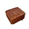 Buy cheap Living Room Retro Vintage Leather Furniture Brown Leather Storage Ottoman With Wood Legs from wholesalers