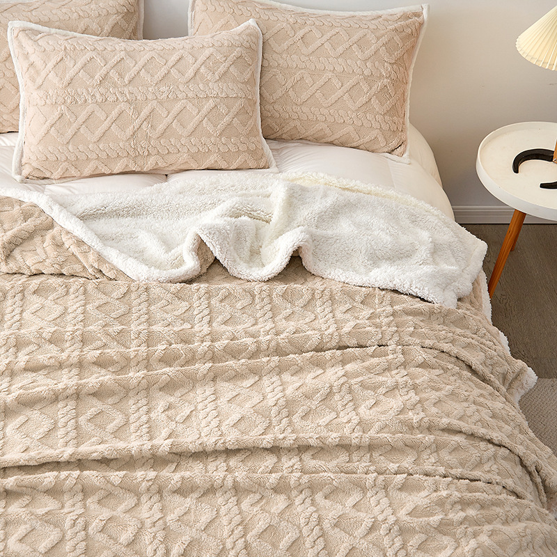 Entry Lux Stripe Solid Colour Blanket for Home Appliance and Office Nap in Material