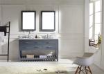 Shaker Style Double Sink Bathroom Vanities And Cabinets Waterproof Board