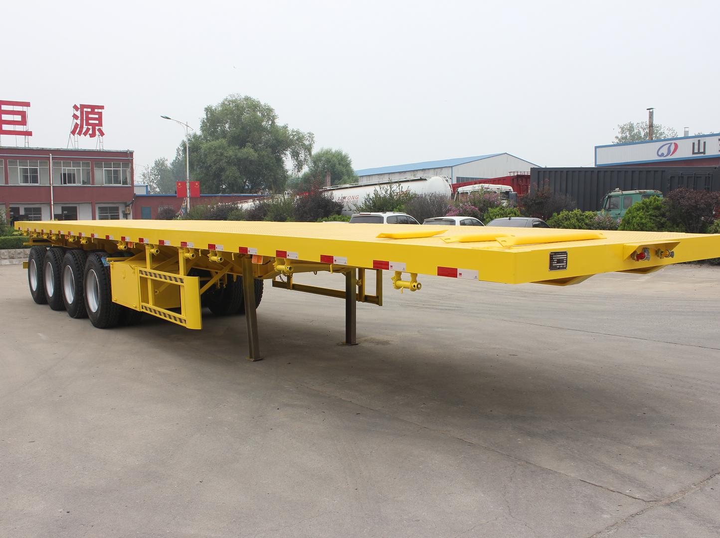 40ft Container Platform Flatbed Semi-Trailer with Front Wall in Heavy Duty Design