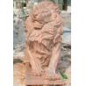 Buy cheap Nature Stone carving lions statue pink marble animal sculpture,stone carving supplier from wholesalers
