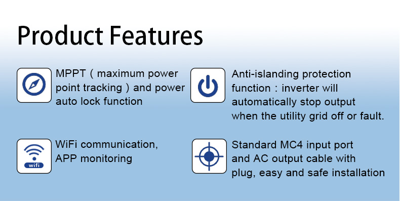Germany On Grid Micro Inverter Single Phase Micro Inverter 120V Micro Inverter System