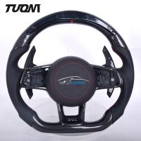 Buy cheap Smooth Leather Volkswagen Carbon Fiber Steering Wheel With LED Fashion product