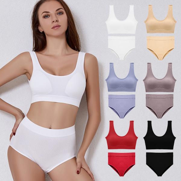 Buy cheap Seamless Plus Size Bra Sets Breathable Full Brief Underwear Sets from wholesalers
