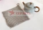 Faster Chain Mail Scrubber With Wood Pulp Sponge For Cast Iron Skillet