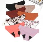 Buy cheap Seamless Period Panties Postpartum Undies Leopard Low Waist Ice Silk Waterproof from wholesalers