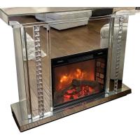 Buy cheap Wooden Floating Crystal Electric Mirrored Furniture Fireplace Crushed Diamond product