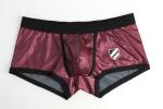 Leather Mens Boxer Briefs Underwear Breathable Sexy Gay Shorts