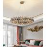 Buy cheap Smoke gray crystal chandelier for living room round hanging lamp decorative lights for room(WH-CY-233) from wholesalers