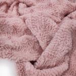 Pink Polyester Faux Fur Fabric Knitted 58 / 60 '' For Clothing Flower Rabbit