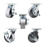125mm Cast Iron 506LBS Capacity Side Brake Heavy Duty Table Casters Wheels