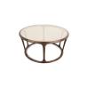 Buy cheap Luxury Small Glass Top Side Table Ellipse Shape Mortise And Tenon Joint Base from wholesalers