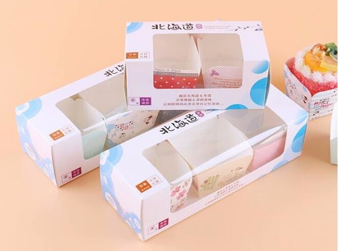 economy Cupcake Box White Window Cake Box customized Wedding Cake Box,6inch in stock PET Plastic Clear birthday Cake Box