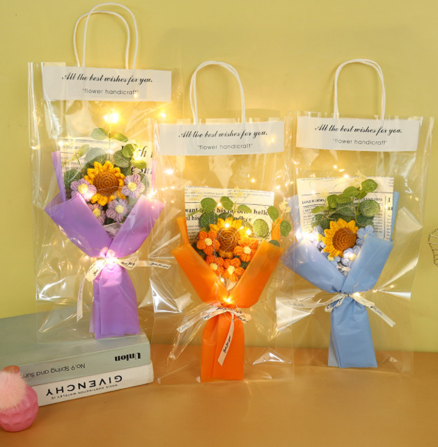 25x45cm Sunflower Simulation Knitted Yarn Floral Arrangement