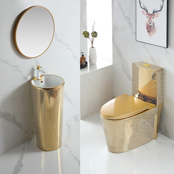 Buy cheap T&F OEM Bathroom Toilet Bowl Gold Ceramic One Piece Western Toilet from wholesalers