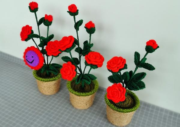 Buy cheap New Creative Luxury Handmade Crochet Knitting Plants Flowers Handicraft Home Decorations Crochet Flower from wholesalers