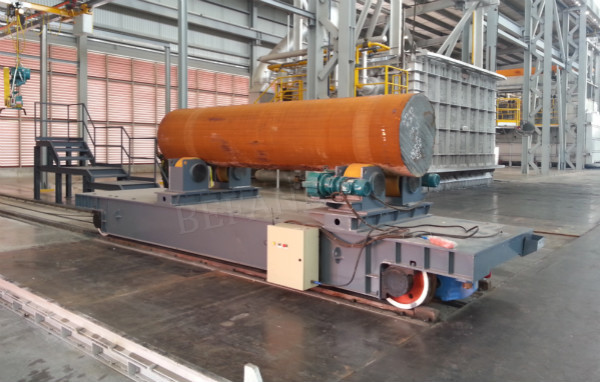 High Temperature Motorized Transfer Trolley Slag Ladle Type Large Capacity Steel Plant
