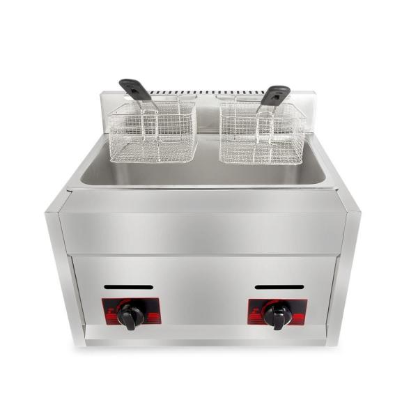 6L 6L Commercial Stainless Steel Gas Deep Fryer with 2 Basket Fried Chicken