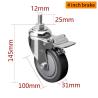 Buy cheap Industrial Castor Wheel 4 Inch 130kg Chrome Coating Threaded Swivel Casters from wholesalers