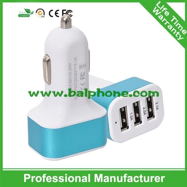 Buy cheap universal usb car charger 3 usb port car charger usb hub from wholesalers