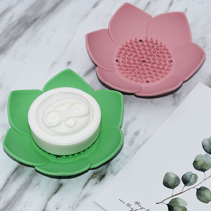 Flower Shape Silicone Soap Saver Easy Dry For Counter / Bathtub