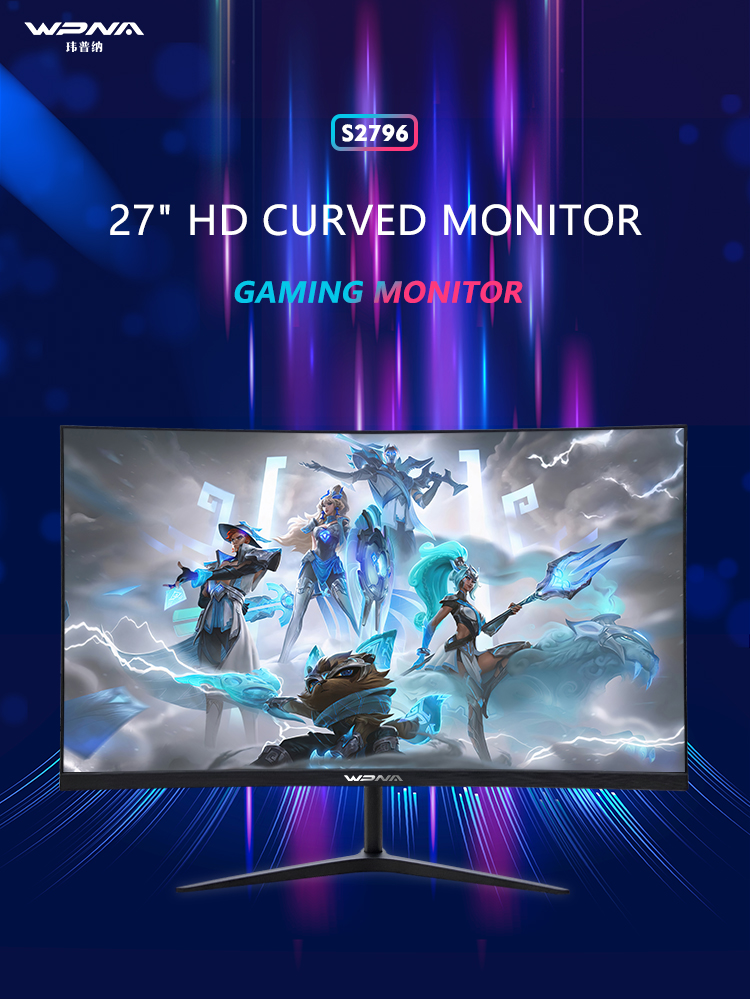 IPS Panel Type 12v DC Curved Computer Monitor 27 Inch Full HD 1080p Widescreen