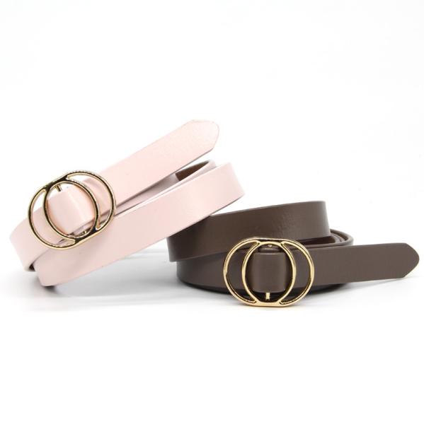 Buy cheap Women'S Fashion Leather Skinny Belts Hollow Ring Oval Shape Buckle from wholesalers