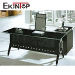 Executive Contemporary Glass Office Desk For Officeworks Computer OEM ODM