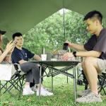 Butterfly Square Sun Canopy Outdoor Vinyl Camping Canopy Windproof Waterproof