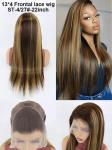 Kinky Straight Customized Human Hair Wigs Brown Breathable