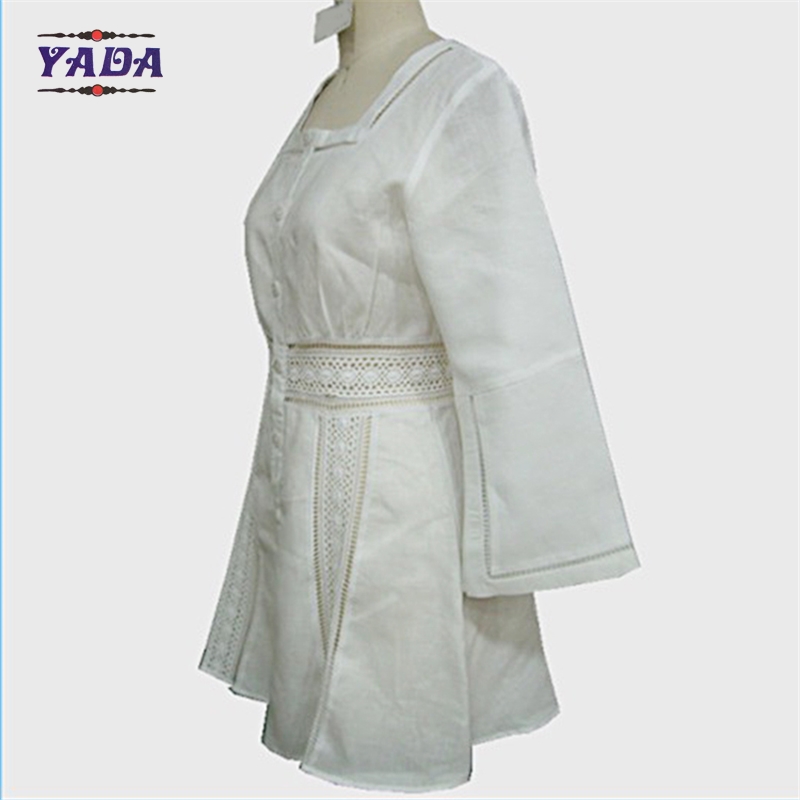 New style white national long sleeve casual slim dress 2018 fashion clothing dresses summer for women