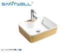 Classic Bathroom Ceramic Art Basin Gold Flower Color Hand Wash Basin