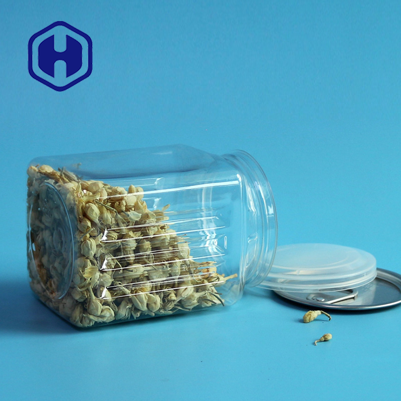 EOE Disposable Plastic Food Cans 450ml Square PET Food Grade