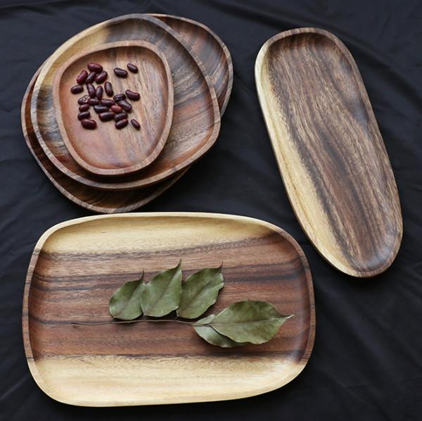 Buy cheap Irregular Oval Wooden Serving Plates Fruit Acacia Wood Serving Tray Customized from wholesalers