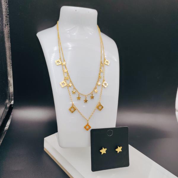 Buy cheap New Arrival Trendy High Polish Newest Gold Color Stainless Steel Earring ,Necklace , Bracelet Sets For Lady from wholesalers