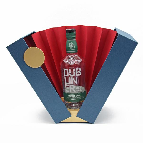 Buy cheap Hot Stamping Luxury Paper Box , Biodegradable Cardboard Wine Box Navy Blue Color from wholesalers