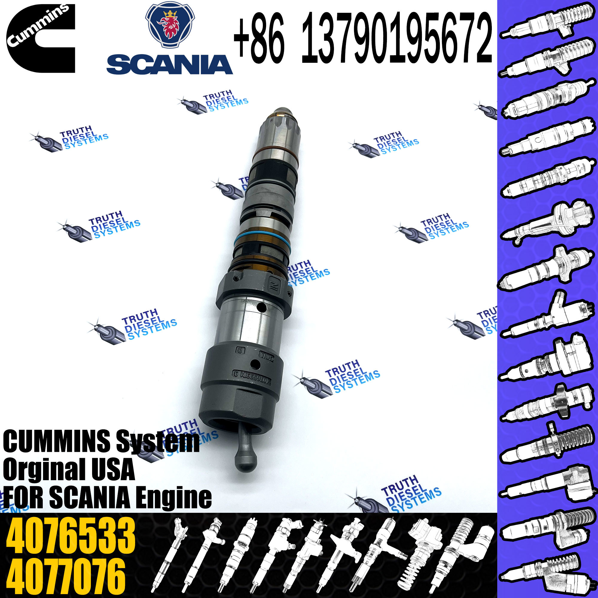 Common Rail Fuel injector 4902827 4902828 4062090 4076533 4077076 For Cummins QSK23 Engine
