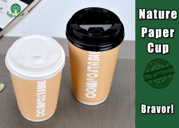 Buy cheap PLA Coated 12 Ounce Paper Cups , Disposable Double Wall Paper Coffee Cups from wholesalers