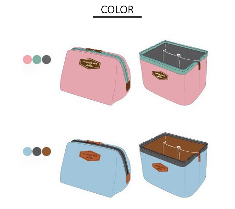 Digital Printing Logo Pure Color Canvas Makeup Cosmetic Bag