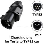 E-Mingze 's Tesla to Type 2 Adapter Portable 7kw AC Electric Vehicle Charging