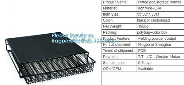 Buy cheap Coffee pod storage drawer, customized iron metal mesh coffee pod storage organizer 36 k cup drawer, Kitchen King Coffee from wholesalers